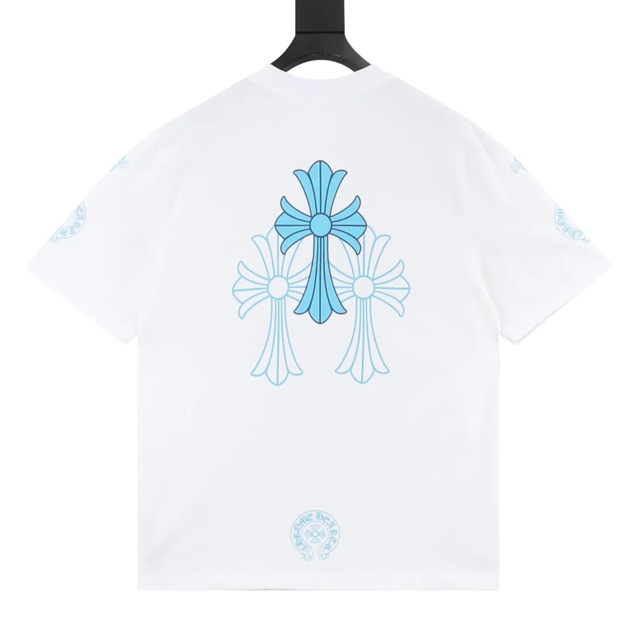 CHROME HEARTS CH Blue T ， + ， ， Same Style。 Size：S-XL